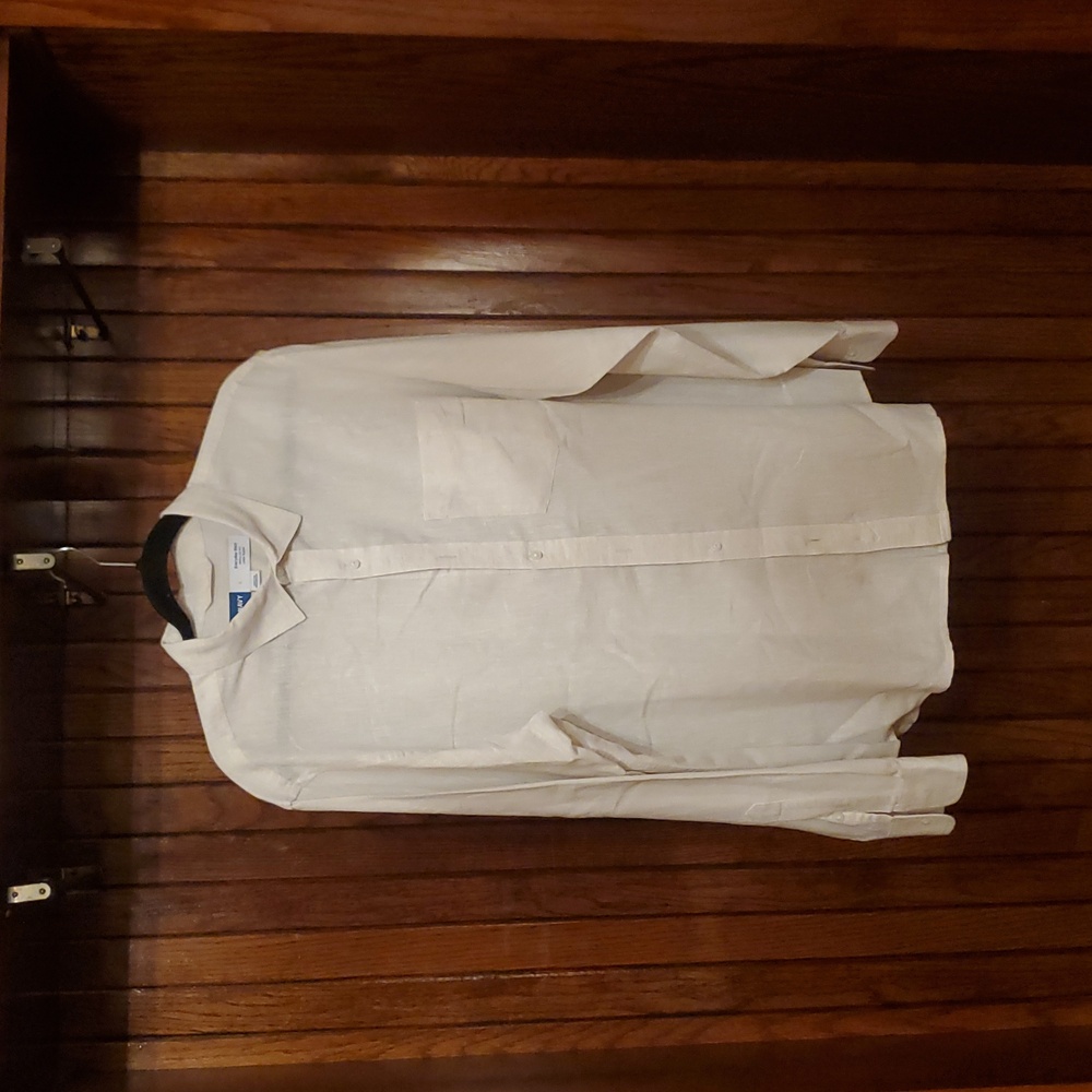 OLD NAVY SIZE LARGE LINEN BLEND Classic Tan Men's Shirt